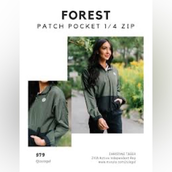 Zyia forest patch pocket 1/4 zip, size medium - Picture 4 of 4